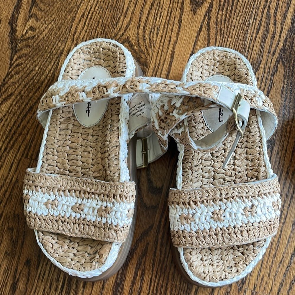 Free People Roma Raffia Sandals Size 7 - Picture 6 of 6